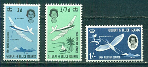  Гилберт и Эллис, 1964, Перелёт в Ямайку, 3 марки